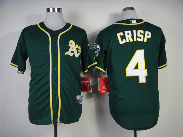 Men Oakland Athletics #4 Crisp Green MLB Jerseys